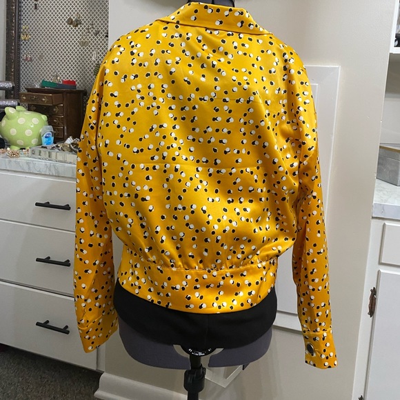 MARC NEW YORK YELLOW DOTTED BUTTON DOWN JACKET - Picture 2 of 4